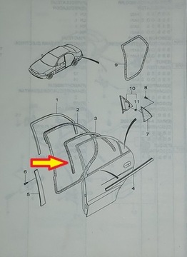 фото thumb №2, Прокладка рамки дверь зад правые daewoo nubira 1/ 2 sedan