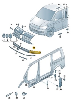фото thumb №2, Volkswagen оригинальный номер 7e5853684 решётка вентиляционная, бампер