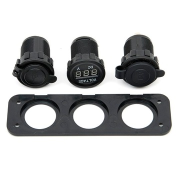 фото thumb №13, Панель вольтметр зарядний пристрій 2x usb 3,1a 3w1 гніздо прикурювача автомобільні