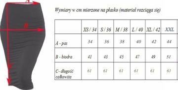 M TUBA KHAKI spódnica dopasowana midi ołówkowa dzianinowa obcisła 38