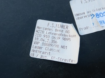 фото thumb №10, Зад сидіння перед чорний mercedes s w220