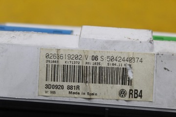 фото thumb №8, Счетчик приборная панель volkswagen оригинальный номер 3d0920881r