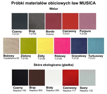 Ława Musica S - biały mat, ekoskóra szara, E-KALI