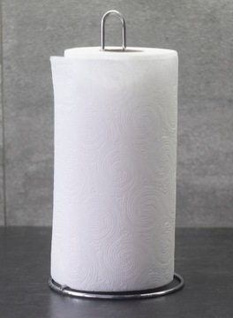 STOJAK na ręczniki papierowe METALOWY srebrny 28cm