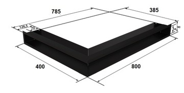 КАМИННАЯ РЕШЕТКА УГЛОВАЯ LUFT 40X80X9 КОМПЛЕКТ ЛЕВАЯ