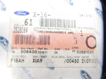 фото thumb №8, Pas безпеки задній лівий ford c-max 1528164