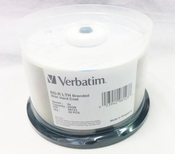 ДИСК VERBATIM BLU-RAY, 25 ГБ, 6X ТОРТ ДЛЯ ПЕЧАТИ*25 — 43811