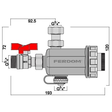 Магнитный фильтр-сепаратор FERDOM, магнетизер 3/4 дюйма