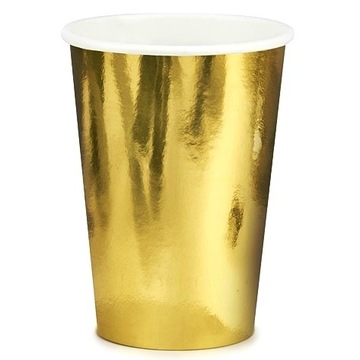 Kubeczki złote 220ml 6szt Party Urodziny