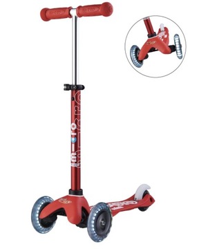 Микро - Самокат трехколесный детский Mini Deluxe Red LED