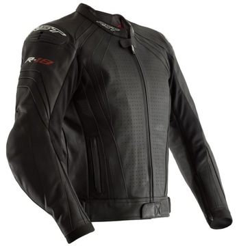 RST R-18 CE Черная мотоциклетная кожаная куртка S