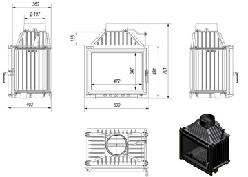 KOMINEK z ramą INOX montażem KOMINKI KRAKÓW BYTOM