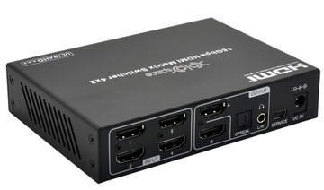 Разветвитель с матричным коммутатором HDMI 4x2 4K HDR со скалером