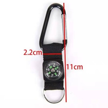 КАРАБИН С КОМПАСОМ БРЕЛОК SHAKEL EDC SURVIVAL