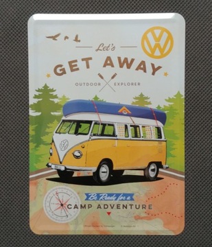 Открытка бортовая VOLKSWAGEN T1 VW CUCUMBER, металл