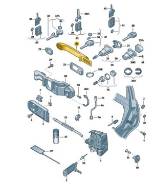 Ручка наружная дверь перед skoda fabia octavia Цена, фото thumb
