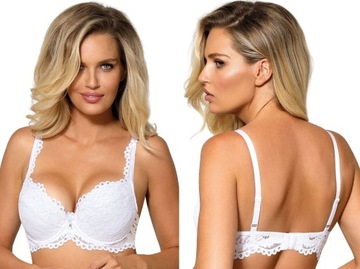 RÓŻA NEWIA Biustonosz push-up z koronki *70A* biel