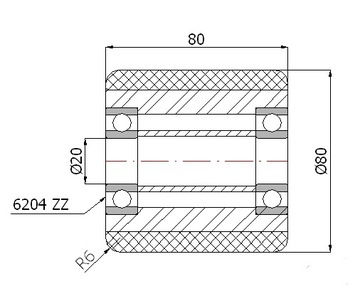 80-80 РОЛИКОВ ДЛЯ ТЕЛЕЖКИ FI 80 РОЛИК 80X80