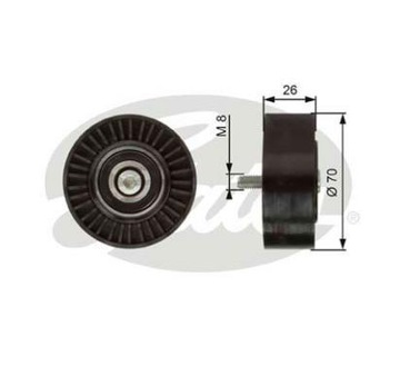 фото thumb №2, Gates t36247 ролик напрямна / напрямна, ремінь клиновий зубчастий