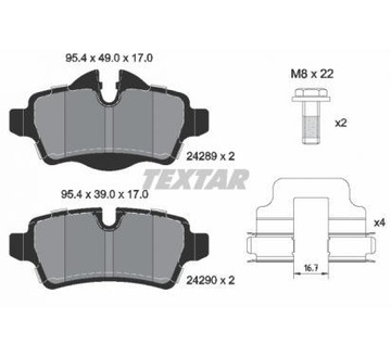 фото thumb №2, Textar гальмівні колодки гальмівні mini mini 17mm