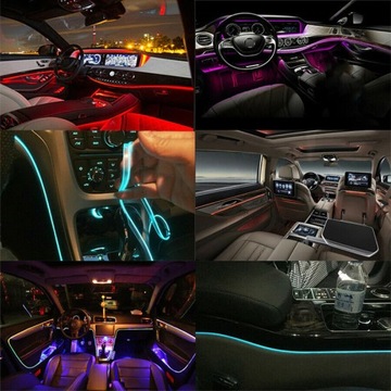 5M 6M EL WIRE ВОЛОКОННО-ОПТИЧЕСКИЙ СВЕТОДИОД RGB AMBIENT PILOT ПРИЛОЖЕНИЕ