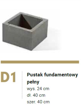 DREWBET Pustak fundamentowy D1 pełny ogrodzenia