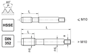 Ручной метчик M8 NGMM/3-P HSSE INOX FANAR PL
