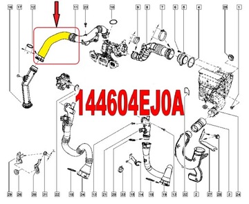 фото thumb №10, Труба шланг повітропровід повітря повітропровід qashqai 1.2 dig-t 144604ej0a 144604ej0c
