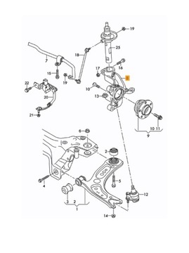 Поворотный кулак ПЕРЕДНИЙ L AUDI SKODA VW 5Q0407255Q