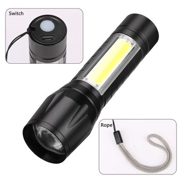 НАБОР USB-ВЕЛОСИПЕДНЫХ ФОНАРЕЙ ПЕРЕДНИЙ ЗАДНИЙ COB + CREE