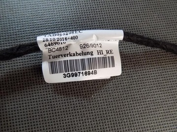 фото thumb №3, Vw passat b8 жгут дверь правые зад 3g9971694b