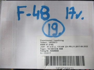 фото thumb №6, 19 потолок bmw x1 f48 17r