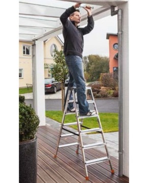Krause Dopplo 2x4 двухсторонняя алюминиевая лестница