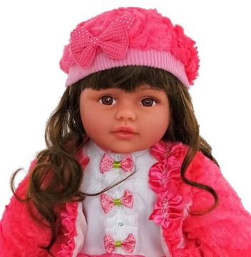 DUŻA lalka BABY bobas BORN mówi śpiewa RÓŻOWA sukienka 60cm 154