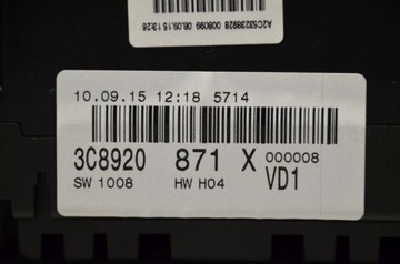 фото thumb №5, Vw passat cc b7 спидометр приборы 3c8920971x