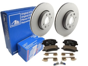 Купити Гальмівні диски + гальмівні колодки ate перед dacia logan 260mm, фото thumb