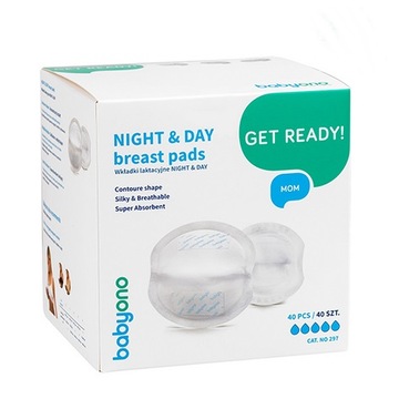 BabyOno Прокладки для груди Night&Day 40шт 297