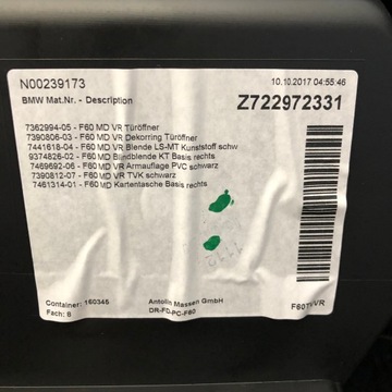 фото thumb №3, Mini countryman f60 обшивка оббивка двері комплект