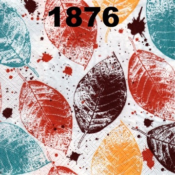 Салфетки для декупажа - 1 шт - ЛИСТЬЯ - № 1876.