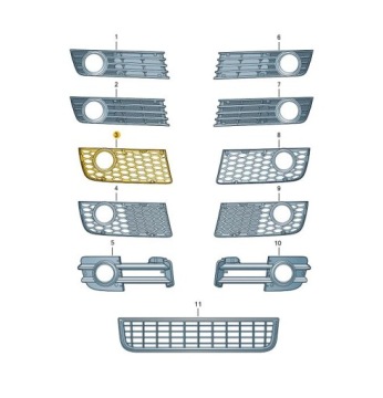 фото thumb №12, Решітка заглушка бампера audi a4 b6 s-line sline оригінал od aso