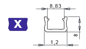 Profil aluminiowy X 1m do taśmy taśma led czarny