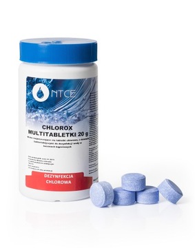 Chlor Małe Tabletki Multifunkcyjne Basen Jacuzi Niebieska Woda NTCE 20g 1kg