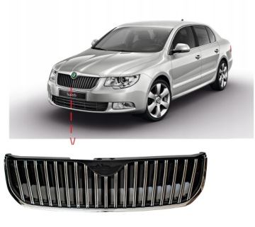 фото thumb №1, Решётка радиатора решётка радиатора середина перед skoda superb ii 08-13