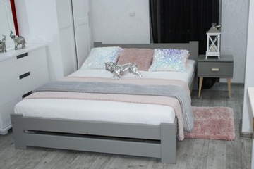 Кровать деревянная серая OLA 160x200 + МАССИВНЫЙ КАРКАС