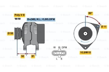 Генератор bosch 124 655 030 28v 90a Недорого, фото thumb