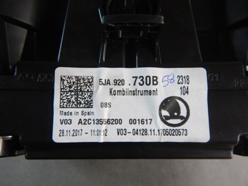 фото thumb №6, Skoda rapid 1.0 tsi спідометр  прилади 5ja920730b