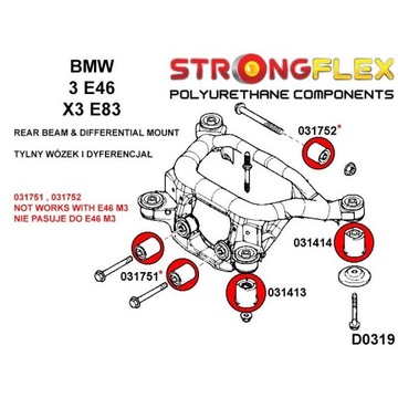 BMW E46 Втулка заднего дифференциала Полиуретан