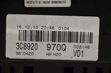 фото thumb №6, Vw passat cc b7 счетчик приборы 3c8920970q