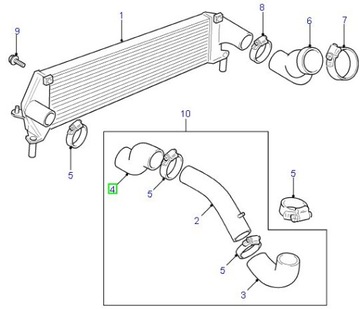 фото thumb №2, Труба інтеркулер турбіна land rover defender td5