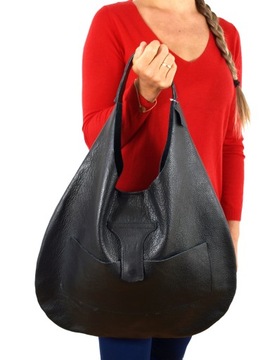 КОЖАНАЯ СУМКА OVERSIZE, ЧЕРНАЯ